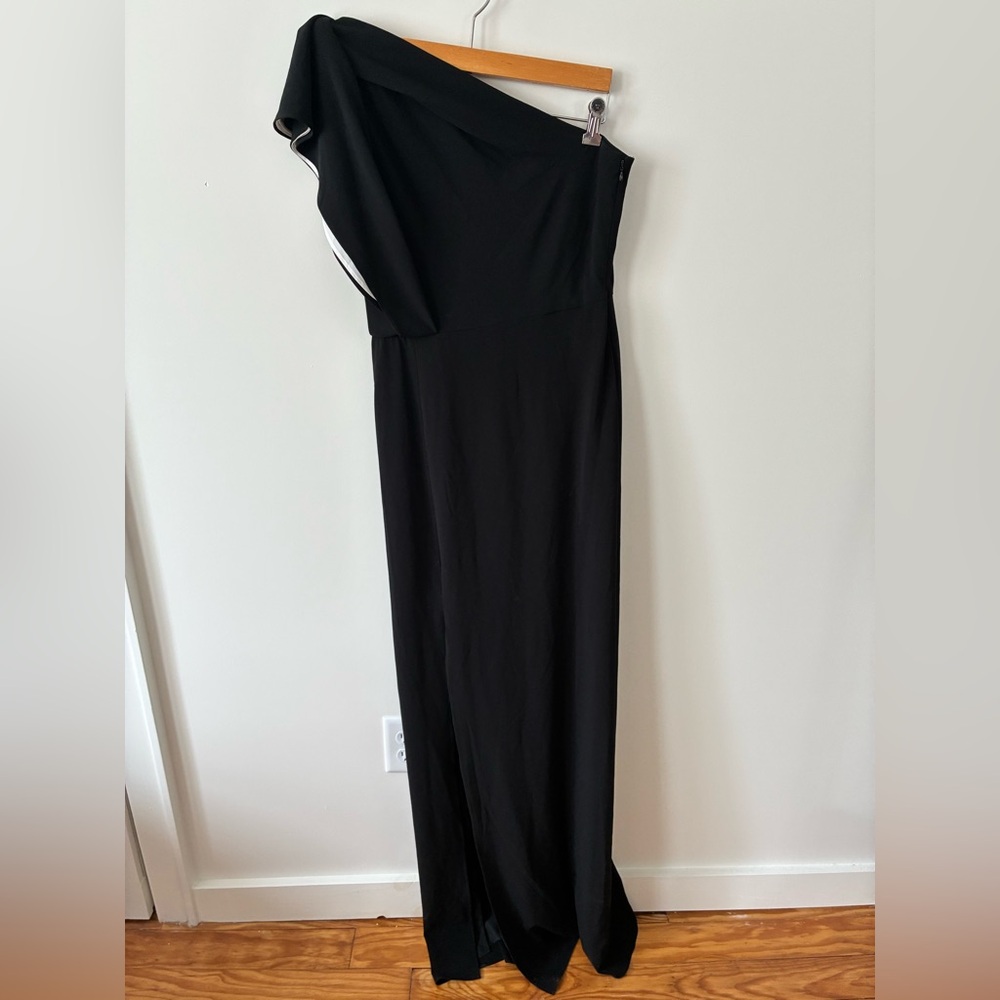 Halston Heritage One Shoulder Ruffle Maxi Dress Size 4